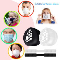 12 PCS Reusable Face Mask Ear Strap Hook, 3D Face Nose Mouth Bracket Face Mask Inner Support Frame, Adjustable Ear Strap